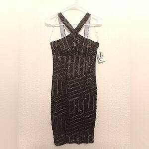 NWT Trixxi Black Sequins Mini Dress Size 5 Juniors